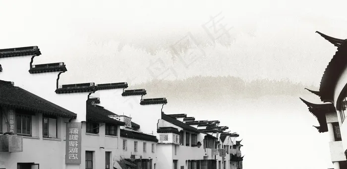 徽派建筑宣传海报素材psd模版下载