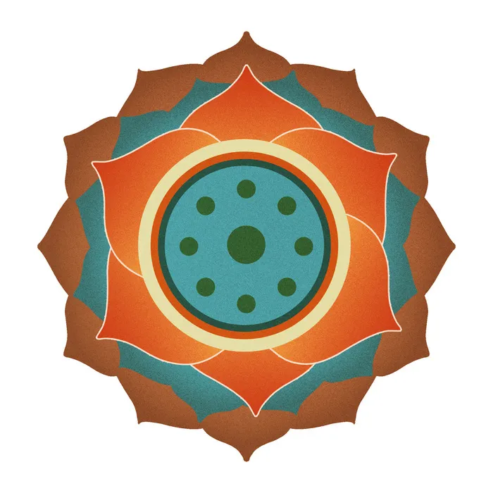 复古中式国潮风敦煌花纹装饰图案花卉藻井肌理圆形边框素材(2000x2000)psd模版下载