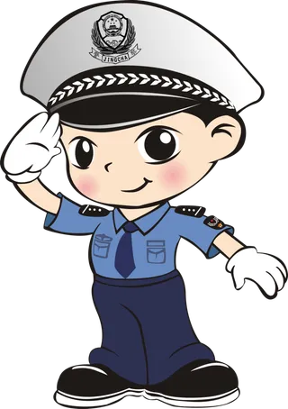 警察卡通男生