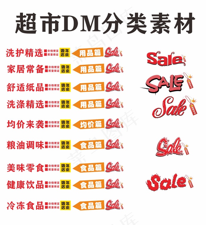 超市商场DM海报分类素材cdr矢量模版下载
