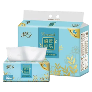 清风植萃纯品3层120抽抽纸6包超市商品白底图免抠实物摄影png格式图片透明底