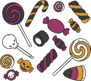 卡通万圣节节日糖果