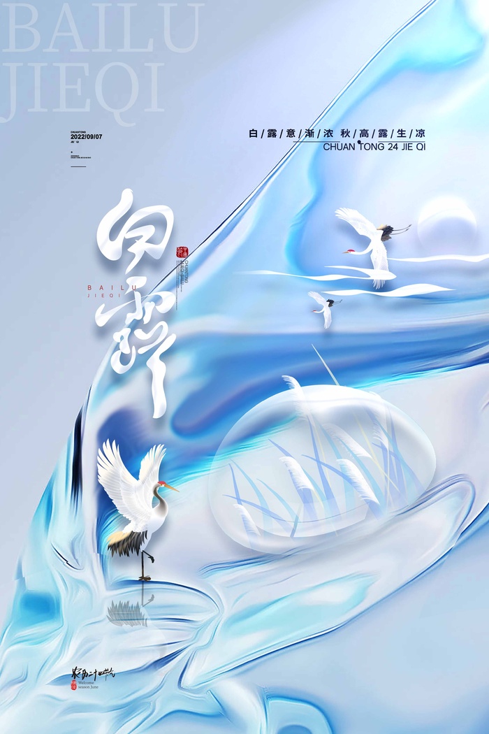 传统白露节气宣传海报