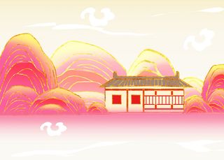 国潮鎏金松雅书院地标建筑