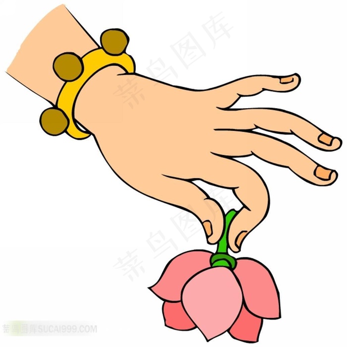 拿莲花的菩萨手势素材