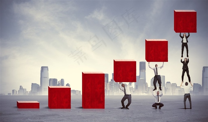 团队精神与商务信息图表高清素材职场人物