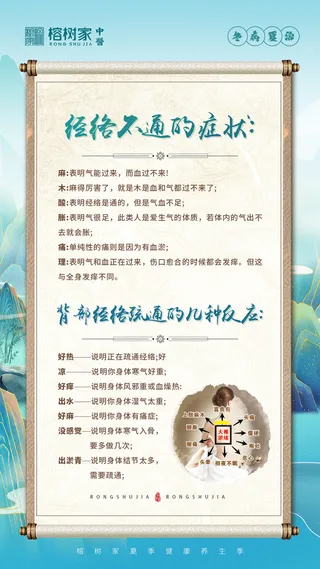夏季经络养生海报