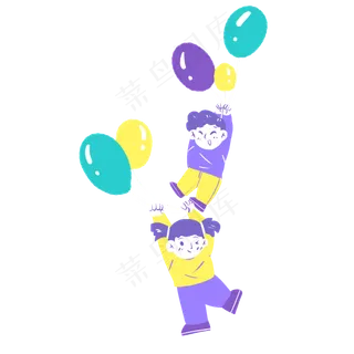 儿童节小孩玩耍 