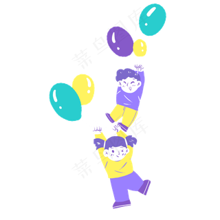 儿童节小孩玩耍 