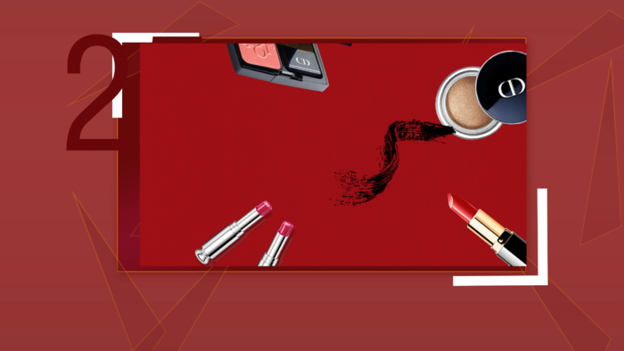 红色系化妆广告
