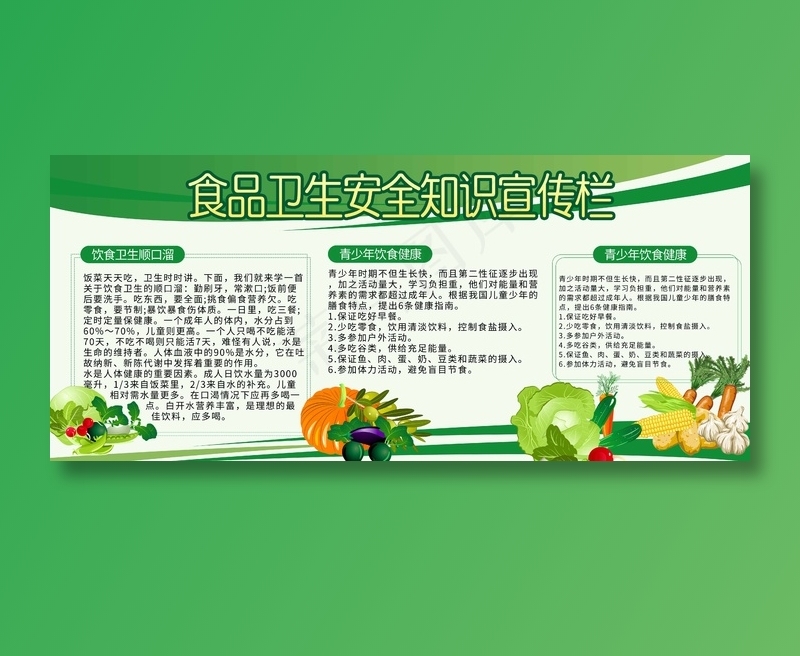 食品宣传栏 食品安全 食品安全知识psd模版下载