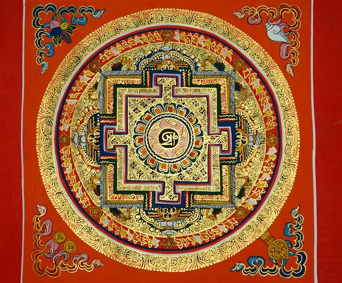 会闪光的金色年画