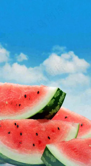 夏天大暑小暑切开的西瓜摄影图