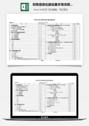 财务信息化建设基本情况调查表excel模板
