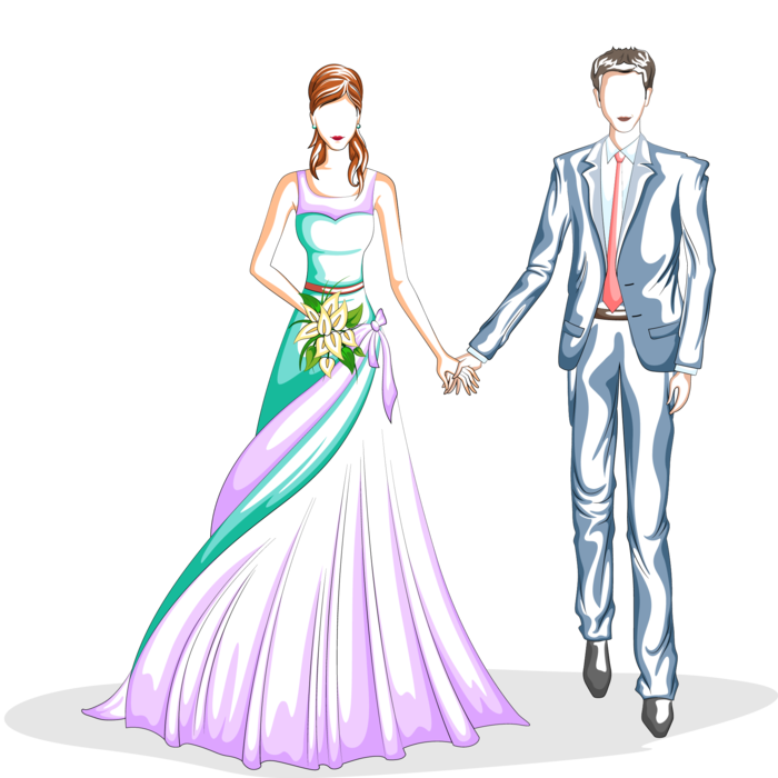 婚纱卡通人物婚礼白纱结婚婚纱摄影手绘