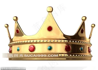 纯黄金镶宝石皇冠高清图片