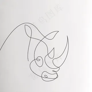 犀牛简笔画犀牛头动物 犀牛简笔画犀牛头动物