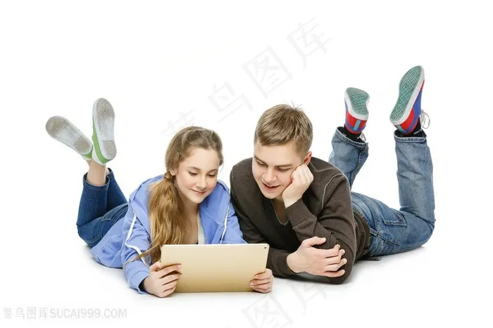 一起学习的青少年高清图片