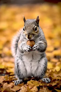秋叶松鼠可爱动物背景 秋叶松鼠可爱动物背景