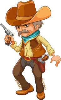 牛仔卡通人物简笔