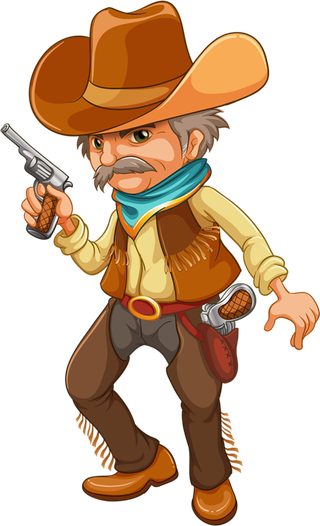 牛仔卡通人物简笔