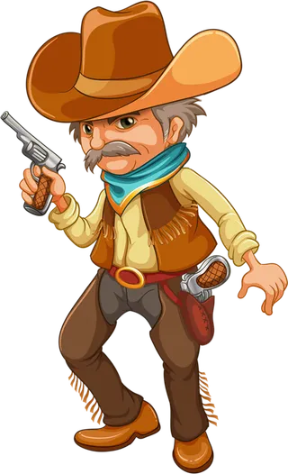 牛仔卡通人物简笔