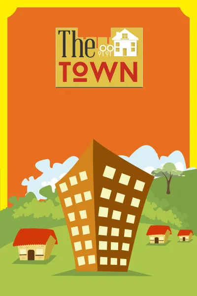 街道建筑矢量扁平插画ai矢量模版下载