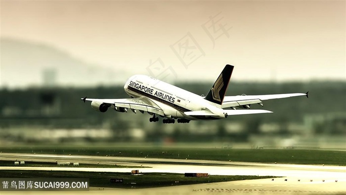 飞机航空风景画