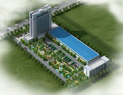 工厂区鸟瞰图图片素材