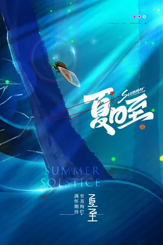 夏至国潮二十四节气海报