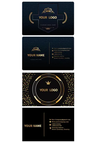 矢量高档黑色名片设计