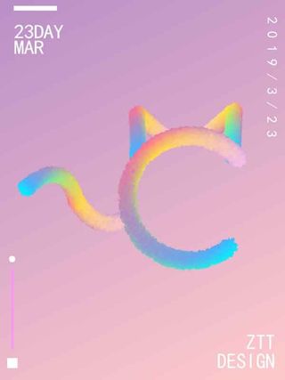 彩色可爱猫咪海报