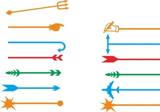 彩色简约卡通箭头指针合集矢量图素材