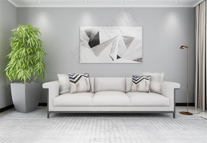 沙发绿植室内设计图片