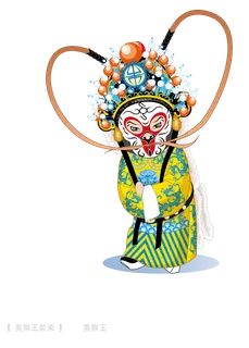 卡通京剧戏剧人物脸谱插画PNG图片 国潮中国风Q版戏剧人物PS素材