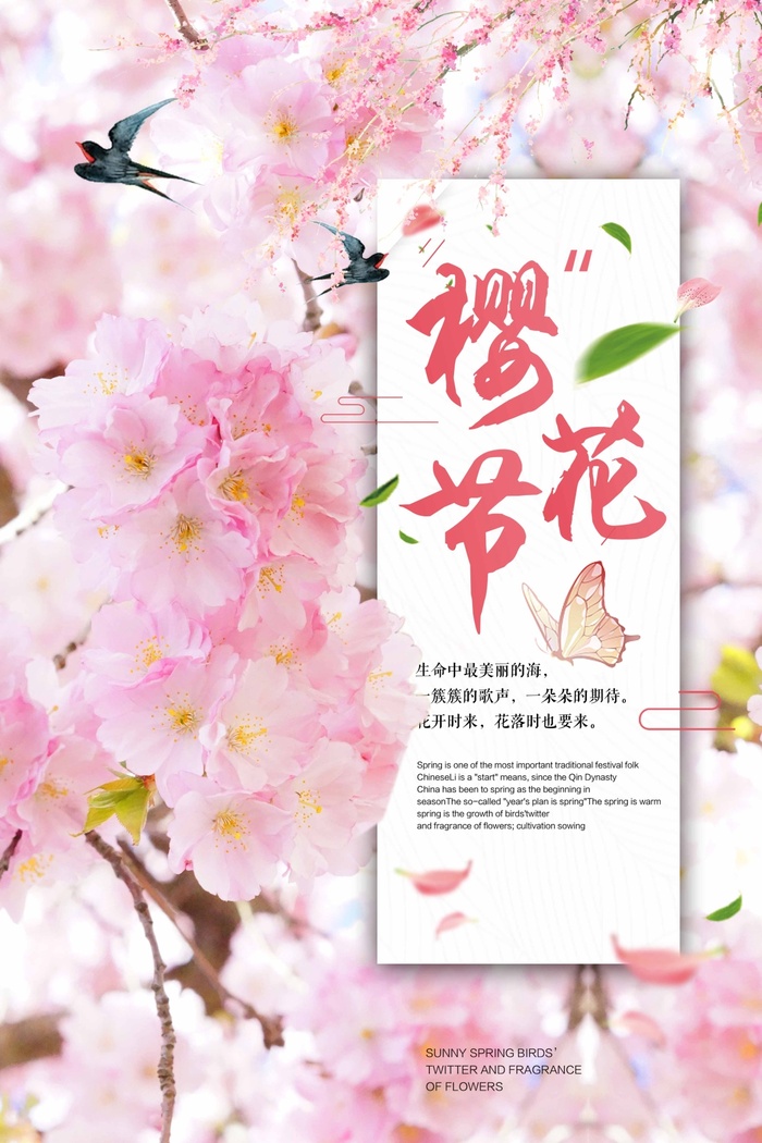 樱花节 樱花节促销海报psd模版下载