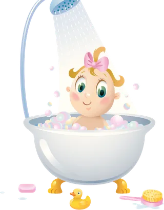 儿童洗澡卡通