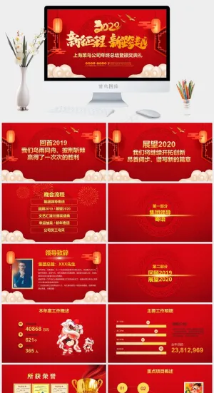 企业年会年度表彰大会PPT模板预览图