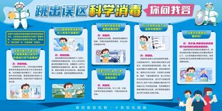 蓝色跳出误区科学消毒展板