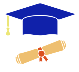 蓝色博士帽卡通卷轴少儿兴趣班