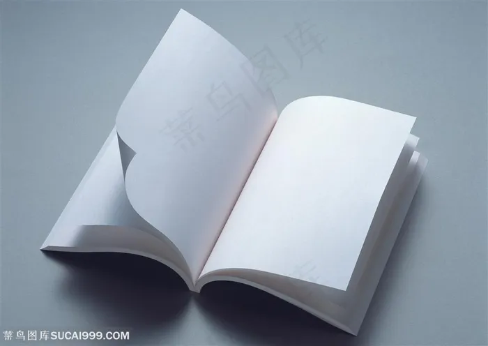 纸张特写-展开的本子卷起边角