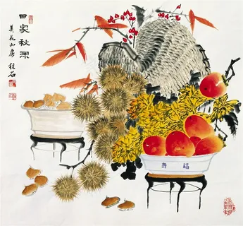 国画富贵鸟绘画摄影图片