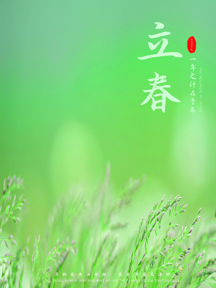 24节气立春春季新春春天海报模板PSD分层设计素材源文件模板