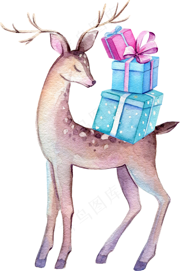 水彩插画-小鹿6