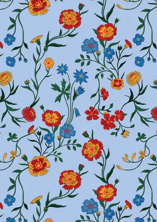 花卉唯美手绘花朵面料纹理手机壳布料面料印花服装矢量图案素材