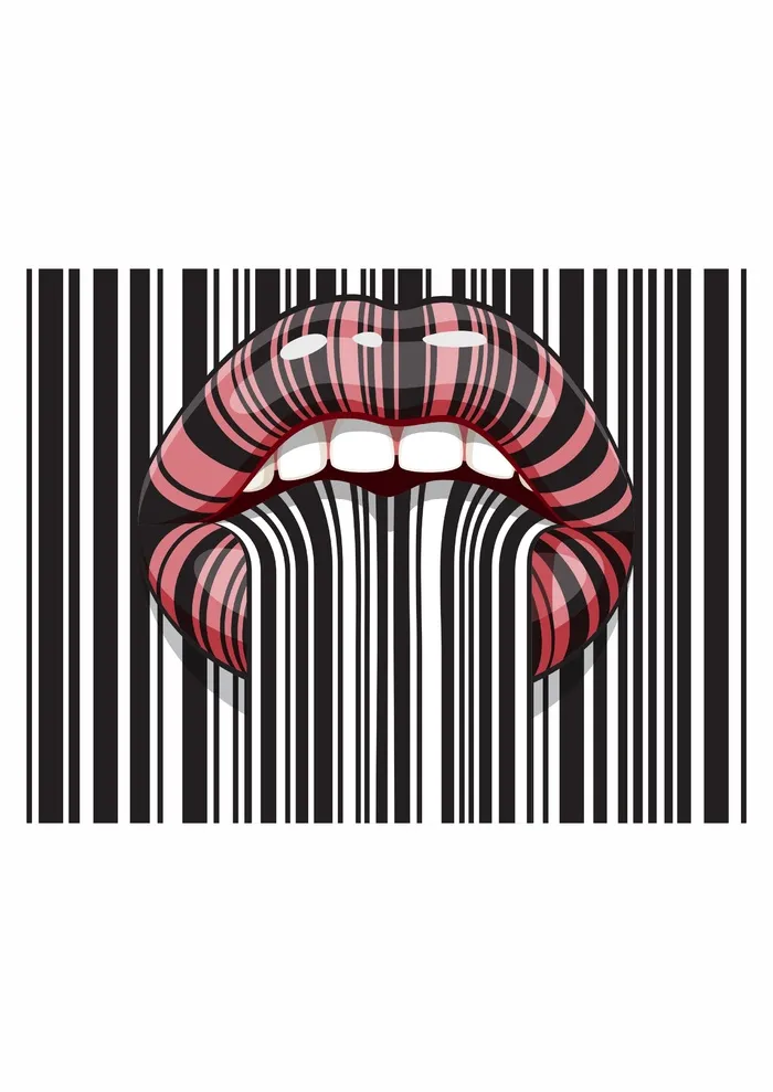 条纹嘴唇融合cdr矢量模版下载