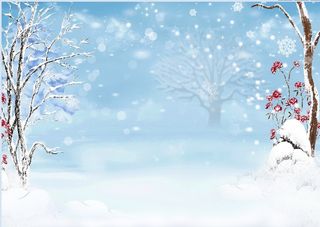 圣诞节蓝天白色风景背景墙