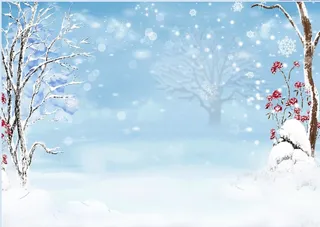 圣诞节蓝天白色风景背景墙