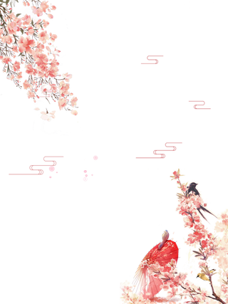 春天浪漫粉红色樱花手绘樱花梅花桃花花朵图片PNG免扣素材