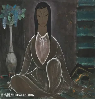 林风眠油画唯美女性艺术装饰画 林风眠油画唯美女性艺术装饰画